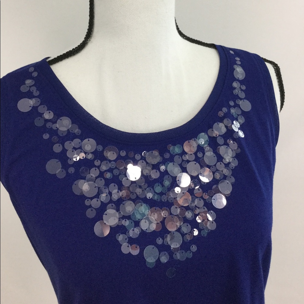 By Chico’s Size 1 Medium Sleeveless Bangle Sequins